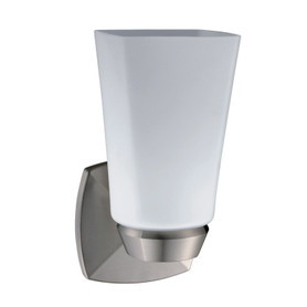 Single Light Bathroom Wall Sconce in Satin Nickel