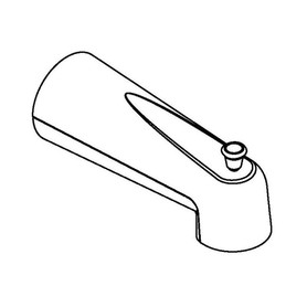 7in Tub Spout with 1/2in Slip Fit Connection (With Diverter) in Chrome