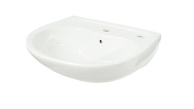 LT241G#01 22-7/8-in Wall Mounted Bathroom Sink with Single Faucet Hole Drilled, Overflow and SanaGloss Ceramic Glaze in Cotton