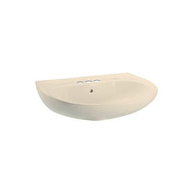 Toto LT242.4G#03 26-in Wall Mounted Bathroom Sink with 3 Faucet Holes Drilled, Overflow and SanaGloss Ceramic Glaze in Bone
