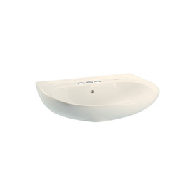 Toto LT242.4G#12 26-in Wall Mounted Bathroom Sink with 3 Faucet Holes Drilled, Overflow and SanaGloss Ceramic Glaze in Sedona Beige