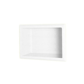 4.125-in D x 7.5-in W x 10.75-in H Solid Surface Soap Dish in White