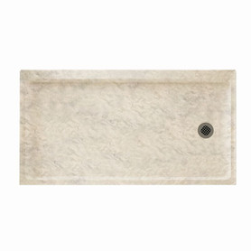 30.1875-in D x 60.375-in W x 4.1875-in H Solid Surface Shower Base with Right-Hand Drain in Mountain Haze