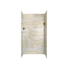 36-in D x 36-in W x 72-in H Solid Surface Shower Wall Surround in Cloud White