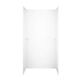 36-in D x 60-in W x 72-in H Solid Surface Shower Wall Surround in White