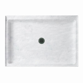 42.375-in W x 34.188-in D x 5.5-in H Solid Surface Shower Base in Ice