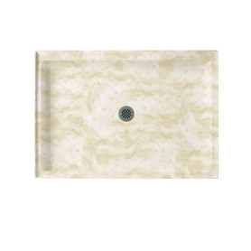 48.375-in W x 34.188-in D x 5.5-in H Solid Surface Shower Base in Cloud White