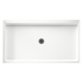 60.375-in D x 34.188-in W x 5.5-in H Solid Surface Shower Base in Tahiti White
