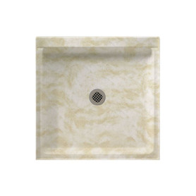 36.375-in D x 36.188-in W x 5.5-in H Solid Surface Shower Base in Cloud White