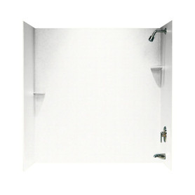 SS-60-3-011 30-in D x 60-in W x 60-in H Solid Surface Bathtub Wall Kit in Tahiti White