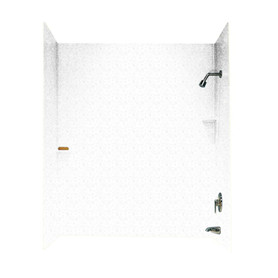 SS-60-3-035 30-in D x 60-in W x 60-in H Solid Surface Bathtub Wall Kit in Arctic Granite