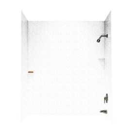30-in D x 60-in W x 72-in H Solid Surface Bathtub Wall Kit in Arctic Granite