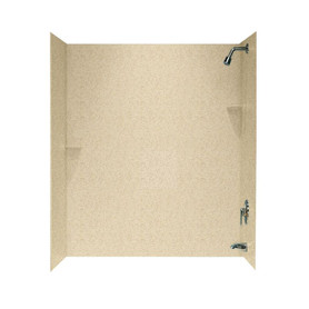 30-in D x 60-in W x 72-in H Solid Surface Bathtub Wall Kit in Bermuda Sand