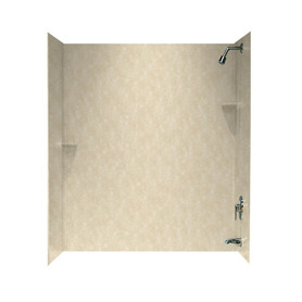 30-in D x 60-in W x 72-in H Solid Surface Bathtub Wall Kit in Cloud Bone