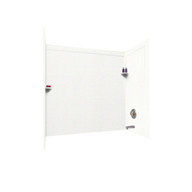 32-in D x 60-in W x 60-in H Solid Surface Bathtub Wall Kit in Tahiti White