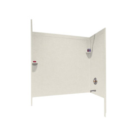 32-in D x 60-in W x 60-in H Solid Surface Bathtub Wall Kit in Glacier
