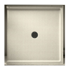 38.375-in D x 37.188-in W x 3.75-in H Solid Surface Shower Base in Pebble