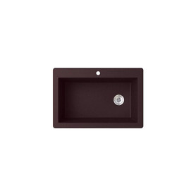 25-in D x 22-in W x 9.5-in H Granite Dual Mount Single Bowl Kitchen Sink with 1-Hole in Espresso