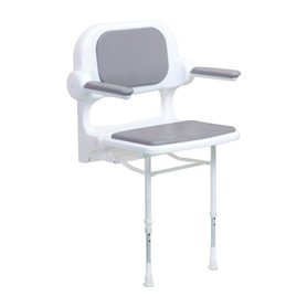 02130P Economy Standard Seat With Back and Arms in Grey