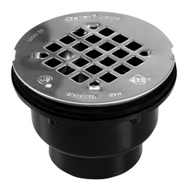 Shower Drain 2" ABS 2-Part Hub End with SS Strainer