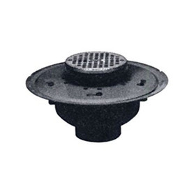 Drain 2" ABS Body Adjustable Commercial with 5" Nickel Round Grate