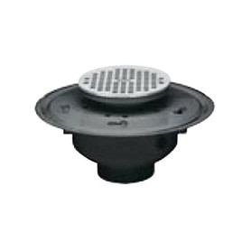 Drain 4" ABS Body Adjustable Commercial with 6" Nickel Round Grate