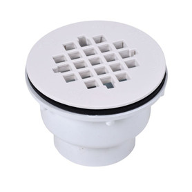 Shower Drain 2" PVC 2-Part with Plastic Strainer