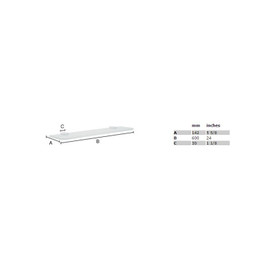 Frosted Glass Bathroom Shelf in Polished Chrome/Frosted Glass