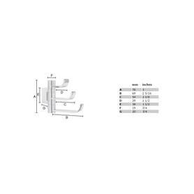 Swing Arm Triple Hook in Polished Chrome/Frosted Glass