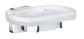 Holder With Frosted Glass Soap Dish in Polished Chrome