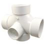 Tee 3X3"X3"X3"X1-1/2" PVC DWV Hub Double Sanitary"  - Box of 10