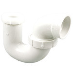 4892R 1 1/2X11/4 HXSJ PTRAP W/UN JT PVC, P-Trap with Union Joint Hub x SJ - PVC DWV, 4892  - Box of 50