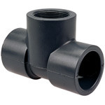 4512 1/2 S X S X T TEE PVC 80, Socket x Thread Tee S x S x FPT - PVC Schedule 80, 4512  - Box of 10