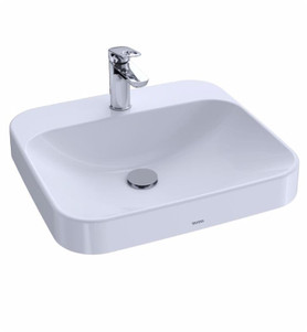 4" Mount Rectangle Vessel Lavatory Sink in Cotton