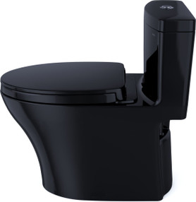 1.0 and 0.8 GPF Dual Flush One-Piece Elongated Chair Height Toilet in Ebony