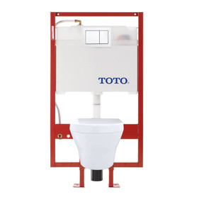 Toto CWT437117MFG-3#01 1.28 and 0.9 GPF One-Piece D-Shape Wall-Hung Toilet with PEX Supply Line in Cotton