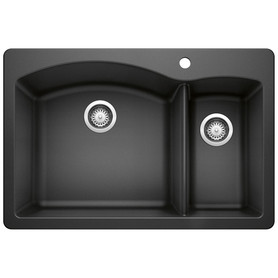 Blanco 440199 22-In X 33-In Double-Basin Granite Drop-In Or Undermount 1-Hole Residential Kitchen Sink in Anthracite