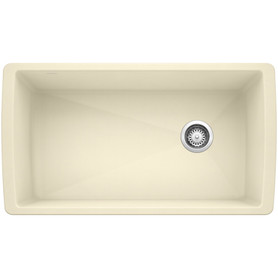 18.5-In X 33.5-In Single-Basin Granite Undermount Residential Kitchen Sink in Biscuit