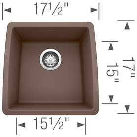 17-In X 17.5-In Single-Basin Granite Undermount Residential Kitchen Sink in Cafe Brown