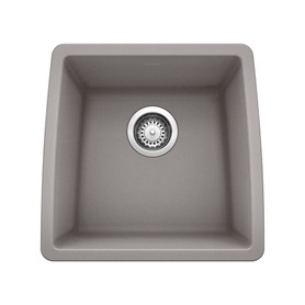 17-In X 17.5-In Single-Basin Granite Undermount Residential Kitchen Sink in Metallic Gray