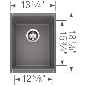 18.11-In X 13.78-In Single-Basin Granite Undermount Residential Kitchen Sink in Cinder