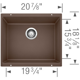 18.11-In X 20.87-In Single-Basin Granite Undermount Residential Kitchen Sink in Cafe Brown