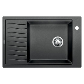 19.6875-In X 30.6875-In Single-Basin Granite Drop-In Or Undermount 1-Hole Residential Kitchen Sink With Drainboard in Anthracite