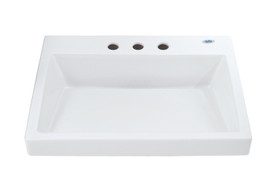 LT171.8G#01 23-5/8-in Fireclay Vessel Sink with SanaGloss Ceramic Glaze in Cotton