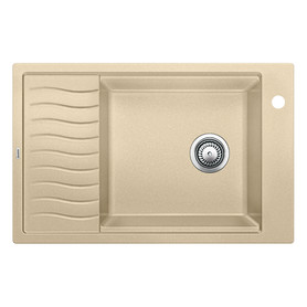 19.6875-In X 30.6875-In Single-Basin Granite Drop-In Or Undermount 1-Hole Residential Kitchen Sink With Drainboard in Biscotti