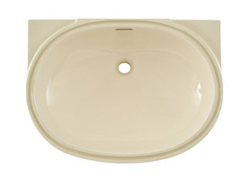 19-5/8-in Undermount Bathroom Sink with Overflow and SanaGloss Ceramic Glaze in Bone