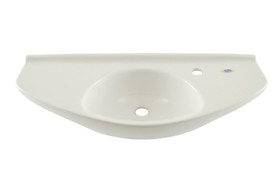 29-1/2-in Wall Mounted Bathroom Sink with Single Faucet Hole Drilled and SanaGloss Ceramic Glaze in Cotton