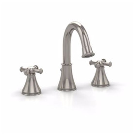 Widespread Lavatory Faucet with Cross Handles in Polished Nickel