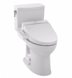 1.0 GPF Two-Piece Single Flush Elongated Toilet in Cotton