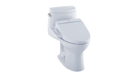 Toto MW6042034CEFG#01 1.28 GPF One-Piece Elongated Bowl with Single Flush and Washlet+ C100 Washlet in Cotton